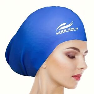 Blue Silicone Swimming Cap